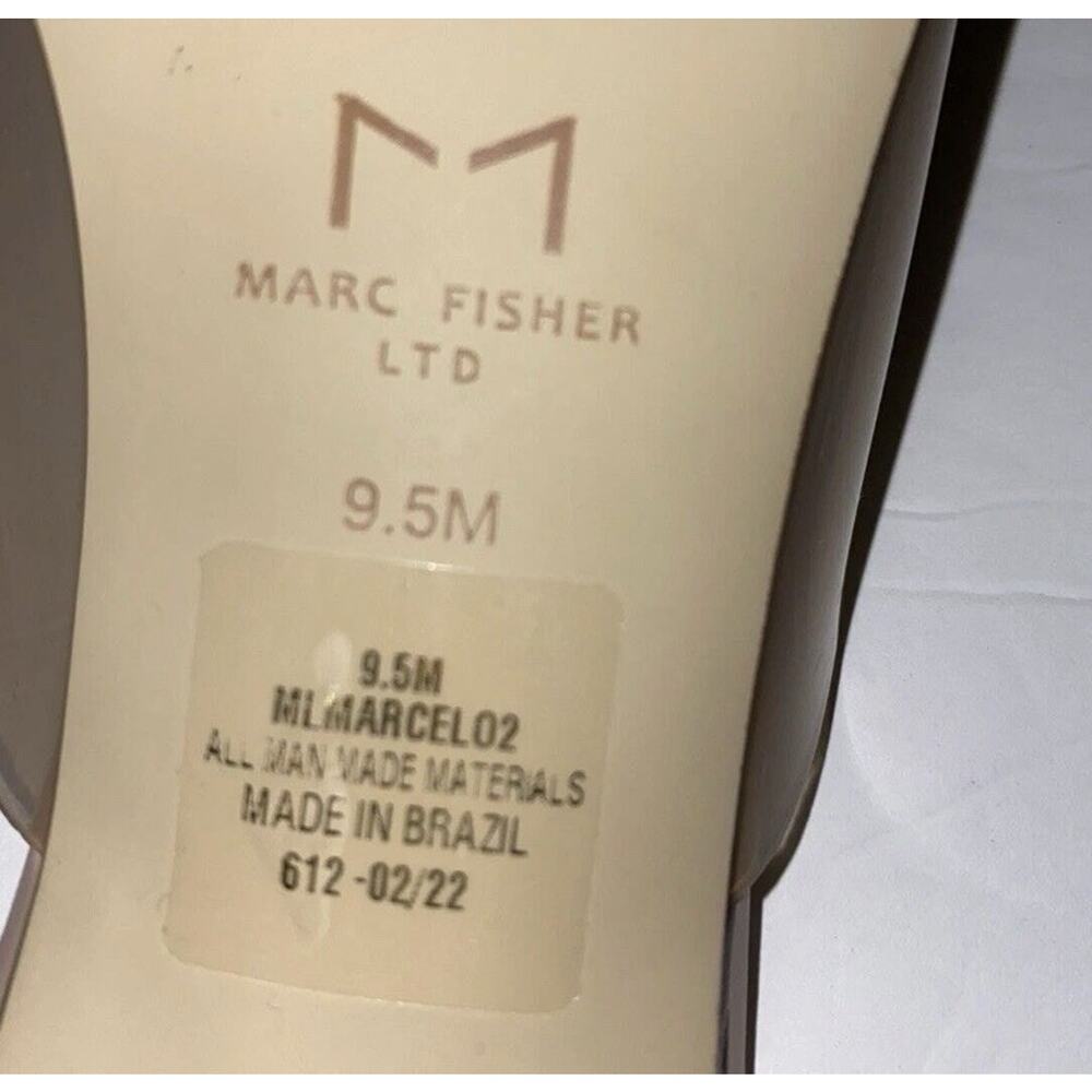 Marc Fisher LTD Marcelo2 Clear Strap Heels 9.5 Nude Square Toe Mule Minimalist - Picture 6 of 7